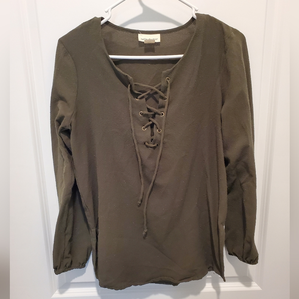Belle du jour tie front shirt